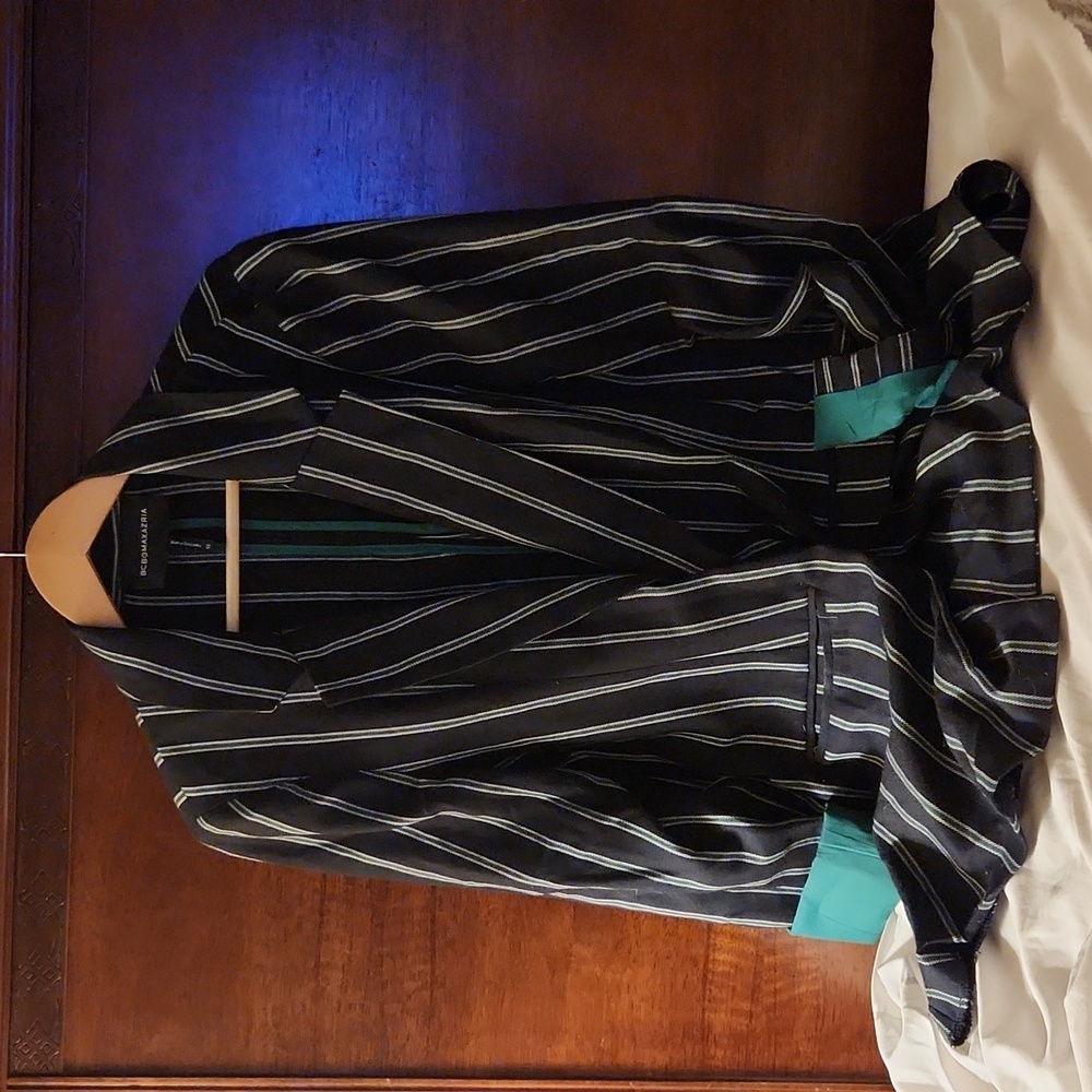 Green Striped Blazer